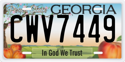 GA license plate CWV7449