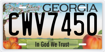 GA license plate CWV7450