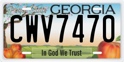 GA license plate CWV7470