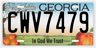 GA license plate CWV7479