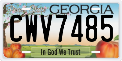 GA license plate CWV7485