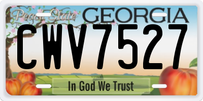 GA license plate CWV7527