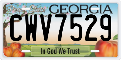 GA license plate CWV7529