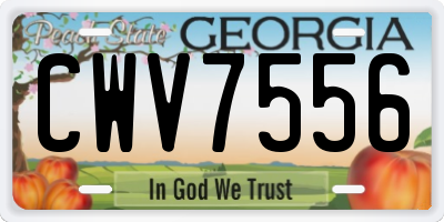 GA license plate CWV7556