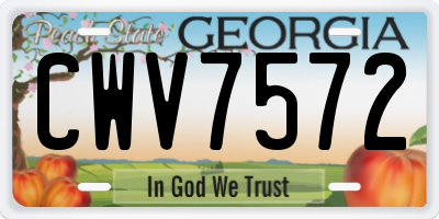 GA license plate CWV7572