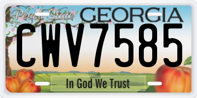GA license plate CWV7585