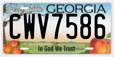 GA license plate CWV7586