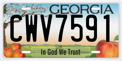 GA license plate CWV7591