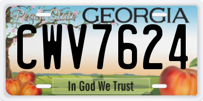 GA license plate CWV7624
