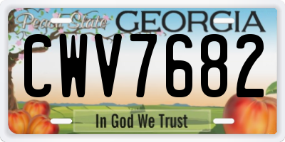 GA license plate CWV7682