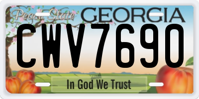 GA license plate CWV7690