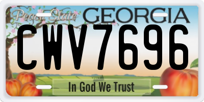GA license plate CWV7696
