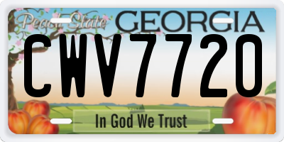GA license plate CWV7720