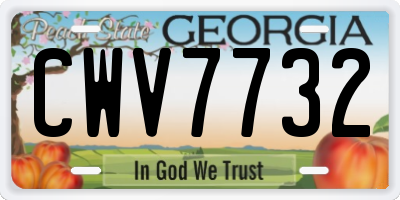 GA license plate CWV7732