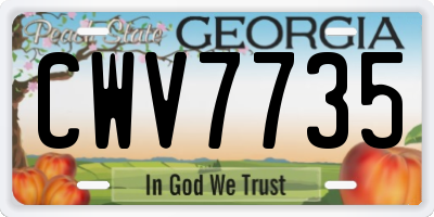 GA license plate CWV7735
