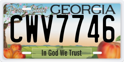 GA license plate CWV7746
