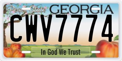 GA license plate CWV7774