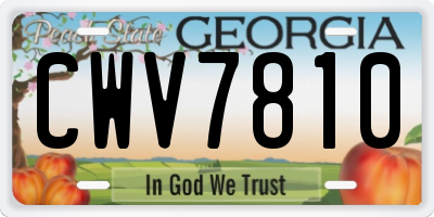 GA license plate CWV7810