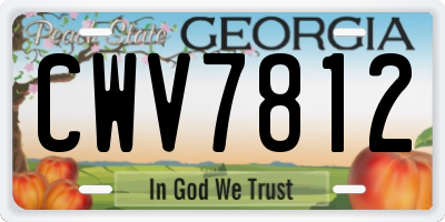 GA license plate CWV7812