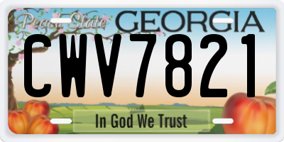 GA license plate CWV7821