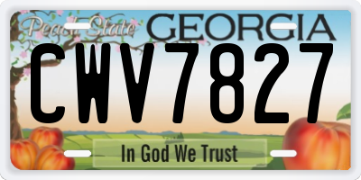 GA license plate CWV7827