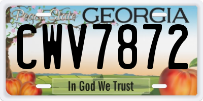 GA license plate CWV7872