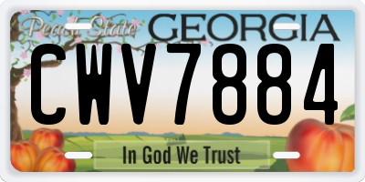 GA license plate CWV7884
