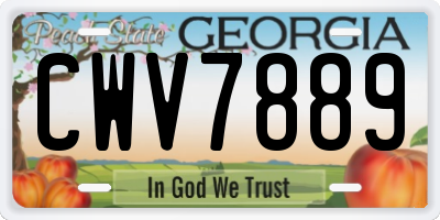 GA license plate CWV7889