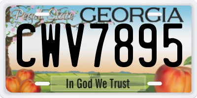 GA license plate CWV7895