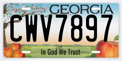 GA license plate CWV7897