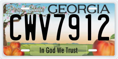 GA license plate CWV7912