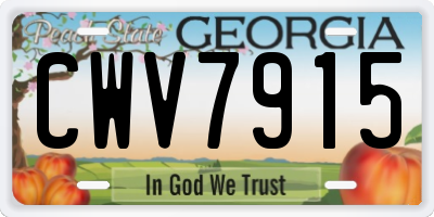 GA license plate CWV7915