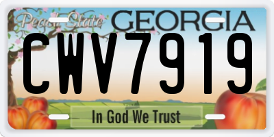 GA license plate CWV7919