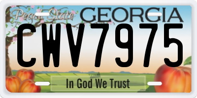 GA license plate CWV7975