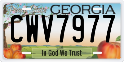 GA license plate CWV7977