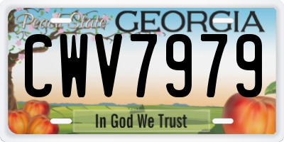 GA license plate CWV7979