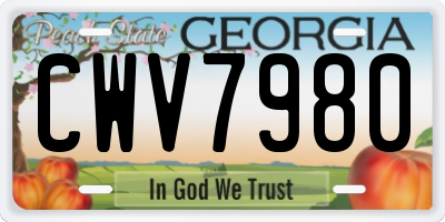 GA license plate CWV7980