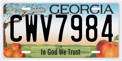 GA license plate CWV7984
