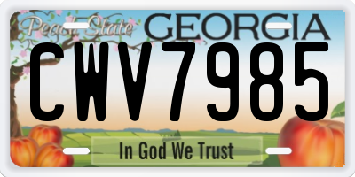 GA license plate CWV7985