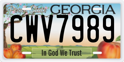 GA license plate CWV7989