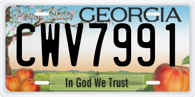 GA license plate CWV7991