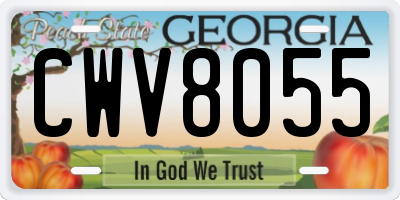 GA license plate CWV8055
