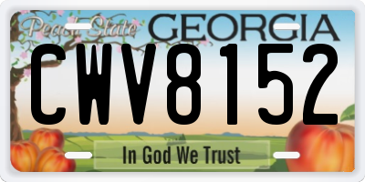GA license plate CWV8152