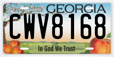 GA license plate CWV8168