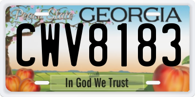 GA license plate CWV8183
