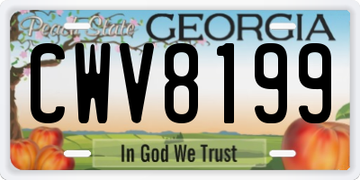 GA license plate CWV8199