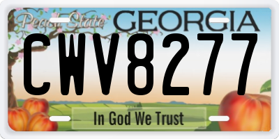 GA license plate CWV8277