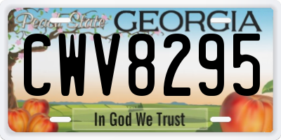GA license plate CWV8295