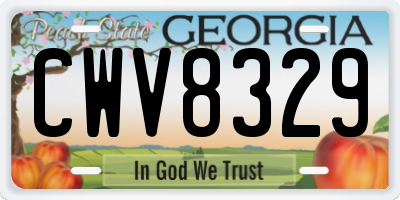 GA license plate CWV8329