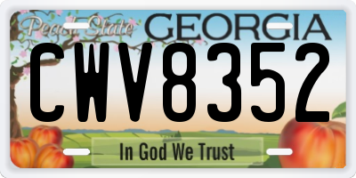 GA license plate CWV8352